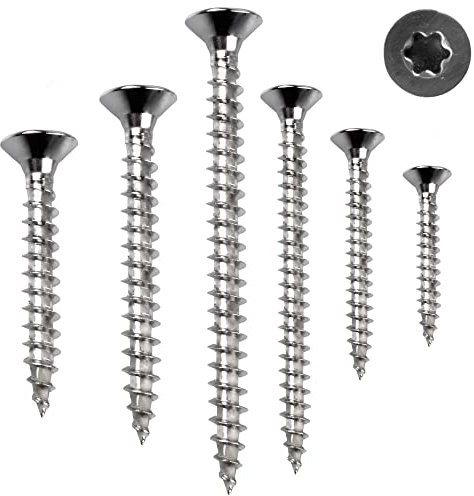 Stahlia Holzschrauben Torx Schrauben 5,0x50mm Spanplattenschrauben Vollgewinde (200 Stück) Edelstahlschrauben Schrauben Set Universalschrauben Senkkopfschrauben TX25