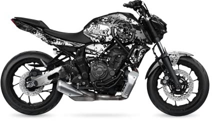 ARider Dekor (Aufkleber) für Yamaha MT 07 2021-2022 | Smiley Edition (Weiß)