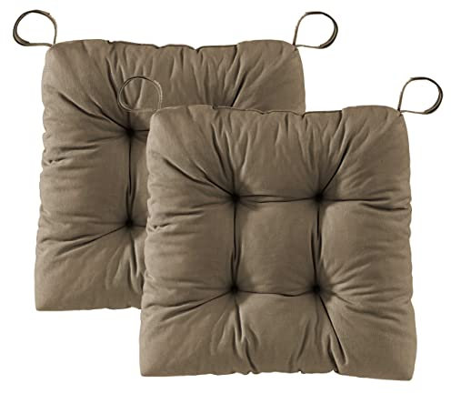 Traumnacht Stuhlkissen Premium 2er Set, 38 x 40 x 7 cm, Taupe, Öko-Tex Zertifiziert, produziert nach deutschem Qualitätsstandard, 03770403105
