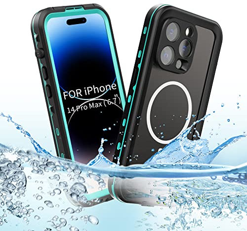 BDIG Waterproof Case for iPhone 14 Pro Max, [Compatible with MagSafe] IP68 Waterproof 360° Sealed with Built-in Screen Protector Shockproof Dustproof Snowproof Waterproof Case for iPhone 14 Pro Max