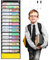 fanelod Stundenplan | Tagesplaner Pocket Chart 15+1 mit trocken abwischbaren Stiften | Farbenfroher Stundenplan mit 15 Karten, einfache Über-Tür-Montage, Stundenplan im Taschenformat für das Lernen