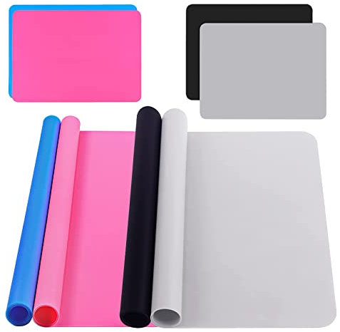 gotyou 4 Stück Silikonmatte für Epoxidharz,Tischset aus Silikon,Antihafte rutschfeste Silikon Unterlage,Silikon Matte Unterlage,Silikonmatte 30x40 cm