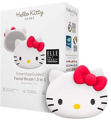 GESKE x Hello Kitty | SmartAppGuided™ Facial Brush | 3 in 1 | Gesichtsreinigungsbürste | Reinigungsbürste | Gesichtsbürste aus Silikon | Hautreinigung | Skincare | sanfte Reinigung | Gesichtsreiniger