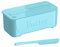 Worparsen Boîte de rangement à beurre incassable avec couvercle transparent Rangement pratique du beurre Coupe facile sans BPA Fournitures de cuisine à long manche Bleu A
