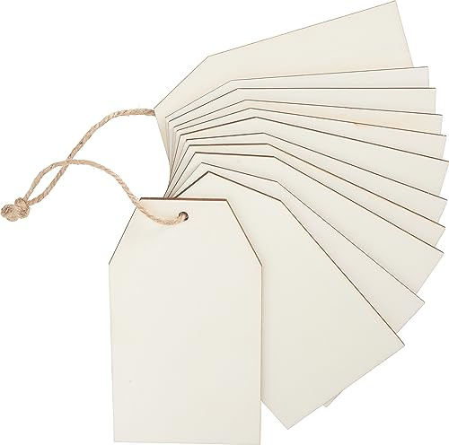 VBS Holz-Anhänger Tag 12 Stk Geschenkanhänger 7.3x12.7 cm Sperrholz 3.0 mm Stärke