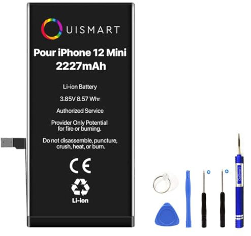 OUISMART® KIT Batterie pour IPHONE (avec Kit Outils, iPhone 12 Mini)