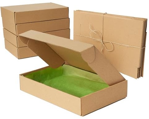 VAMAJOO 6Pcs Geschenkboxen aus Karton 15x15x5cm - Versandkarton - Maxibriefkarton + Geschenkpapier(6pcs))