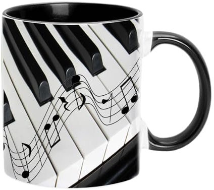 Neamou Tazas de café Musicales, Taza de café de la Guitarra, Taza de Viaje de café Tazas de té de música, Guitarras, Piano, violín, Taza de cerámica de 350 ml, Tazas de café, decoración de Escritorio