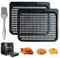 KARBAG 2 Pcs Cooking Tray for Air Fryer Oven Removable Mesh Cooking Rack Non-stick Air Fryer Crisper Plate Grill Pan Plate Carbon Steel Air Fryer Replacement Parts with Pastry Brush for Home Kitchen