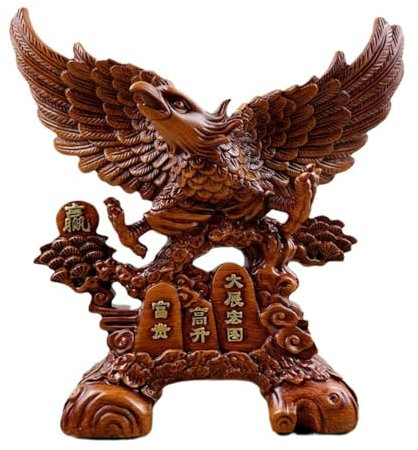 VIDECOR Skulptur Charakter Dekoration Kreative Adler Ausgebreitete Flügel Adler Handwerk Home Office Harz Tier Ornamente 22 * 10 * 22cm