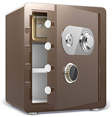 BIANBIANBH Safe, großer Safe mit mechanischem Codeschloss, Safes für Büro, Zuhause, Bargeld, Laptop-Dokumente (Farbe: Braun)