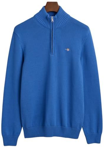 GANT Herren Casual Cotton Half Zip Pullover, Rich Blue, 4XL