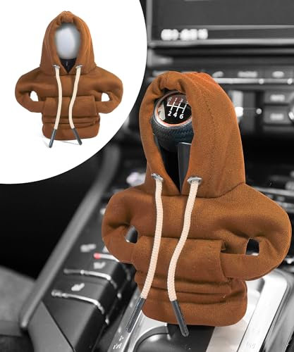 Flaconi Auto Deko Chalthebel Hoodie, Innenraum Schaltknauf Abdeckung, Zubehör für Schaltknauf Überzug (Braun)