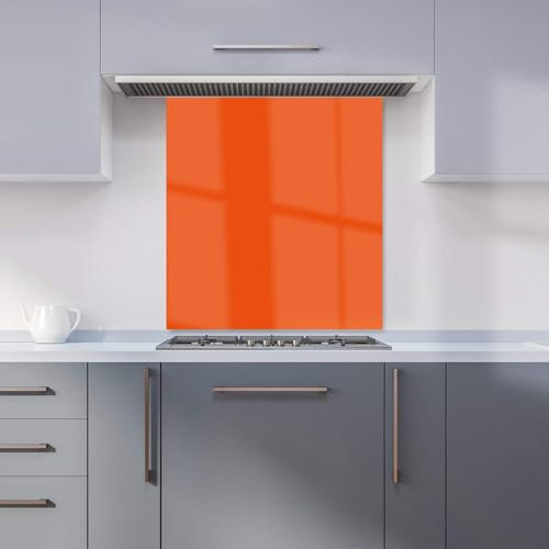 Warren Reed - Designer Premium Burnt Orange Kitchen Splashback 6mm Toughened Glass Kitchen Splashback – Heat Resistant Splashback for Kitchens, Perfect for Cookers and Hobs, Polished Edges