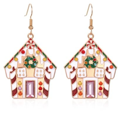 BSLVWG Weihnachtsdekoration, Damen-Weihnachtsohrringe, Weihnachtsbaum/Schneemann/Schneeflocken-Ornamente, Schmuck, Geschenke für Frauen, Feiertagsfeier (40)