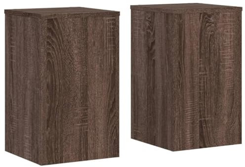 vidaXL - Plant Stands / Pot Flower Stand - 2 pcs Brown Oak - 30 x 30 x 50 cm - Engineered Wood - Easy to Clean