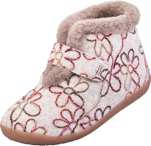 Cosyfeet Anna - Wheat Floral - 5-6E - Extra Wide Women's Slippers