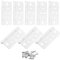 sourcing map 8Pcs 3x1.4 Inch Door Hinges Non-Mortise No Noise Bifold Door Hinges Plating for Cabinet Furniture Window Wardrobe with Screw, White