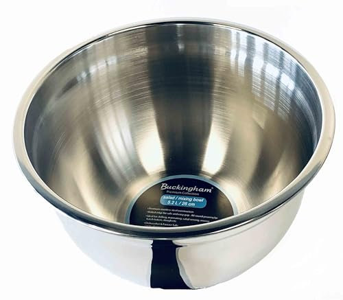 Buckingham Mixing Salad Bowl, Premium Stainless Steel for Baking Food Storage (26cm)