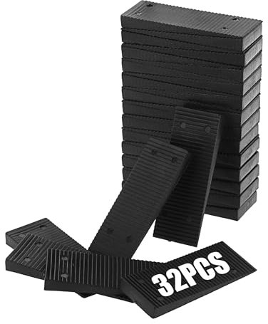SUMNACON 32 Packs Plastic Composite Shims Leveling Wedges, Heavy Duty Furniture Levelers Door Window Shim and Wedge Furniture Appliance Leveling Shim Supporting Pad
