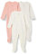 Amazon Essentials Combinaison Pour Jour et Nuit avec Pieds Mixte Bébé, Lot de 3, Points/Rayures/Rosé Grisé, 3-6 mois