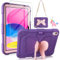 Coolden for iPad 10th Generation Case for Kids Girls with Butterfly Stand Screen Protector Shoulder Strap Dolls Pencil Holder Rugged Protective Cover for iPad 10th/11th A16 Generation Case-Purple