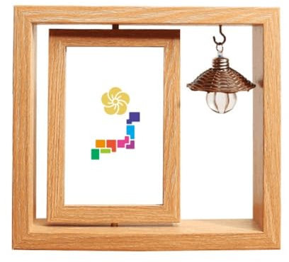 Japan National Games Tokyo Bilderrahmen, Holz, drehbar, 10 x 15 cm