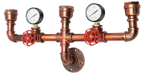 Vintage Wasserrohr Wandleuchte, 3-Licht Retro Industrielle Wandlampe, E27 Sockel Led Beleuchtung, Steampunk Design Deko Loft Wandlicht für Bar Café Treppe Gehweg Restaurant Korridor