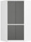 AKORD Eckkleiderschrank Weiß 100 cm 4 Türen Front Grau 6 Regalböden B100xH50xT180 cm