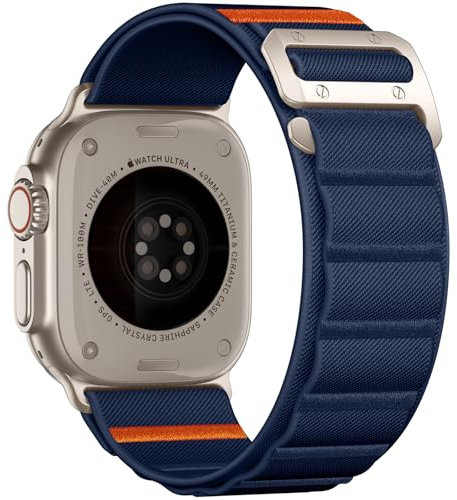 Bandletic Kompatibel mit Apple Watch Ultra 2/Ultra Armband, Nylon Weich Sport Atmungsaktiv Langlebig Breit Band mit G-Haken für Apple Watch Series 10 46mm, 9/8/7 45mm, SE2/SE 6/5/4 44mm, 3/2/1 42mm