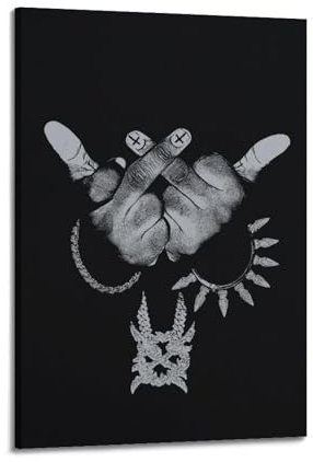 IIWERUW Ken Carson Poster, Wandkunst, Leinwand, ästhetisches Cover, Poster, Vintage-Musik und Filme, dekoratives Gemälde für Wohnzimmer, Schlafzimmer, 20 x 30 cm, Rahmenstil