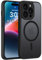 ORDA Magnetisch Hülle für iPhone 14 Pro Max 6,7 Zoll Kompatibel mit MagSafe, Transluzente Matt Rückseite Dünn Kameraschutz Stoßfest Handyhülle für iPhone 14 Pro Max (Schwarz)