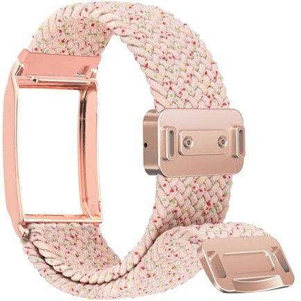 Abanen Hochwertiges, dehnbares Nylon-Ersatzband mit Stoßstange aus Legierung für WHOOP 4.0, elastisches Armband, verstellbar mit Magnetverschluss, für WHOOP 4 Activity Tracker, Rosa