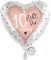 balloa Folienballon zum 10 Geburtstag, Herzmotiv in Rosa, steht dir wunderbar, Helium-Ballon als Geburtstagsgeschenk für Mädchen, Partydeko, Geschenkidee Geburtstag, 33cm