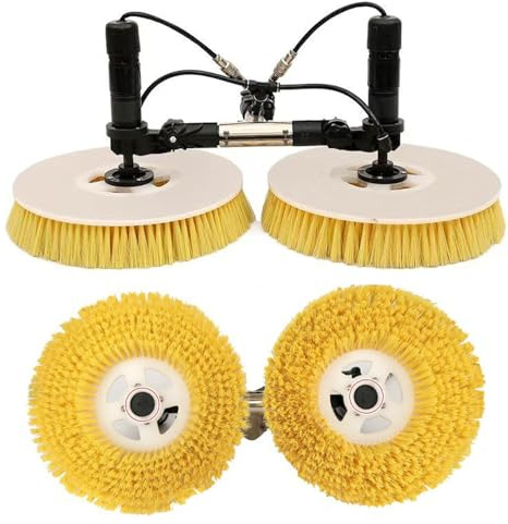 aallwwsso Brosse Rotative De Nettoyage De Panneaux Solaires,Tige De Brosses De Nettoyage De Panneaux Solaires Télescopique,avec Tige De Brosses De 3,5M à 7,5M,5.5m