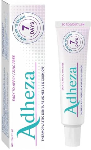 Adhésif Dentaire Adheza, Fixateur Pour Prothèses Dentaires Adheza, Adhésif Dentaire Original, Adhérence Thermoplastique Pour Prothèses Dentaires, Crème À Tenue Forte (1pc)
