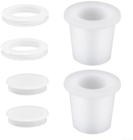 Ensemble de trous de parasol en silicone pour tables de terrasse, comprend des cales et des housses pour une meilleure stabilité et une facilité d'utilisation (blanc)