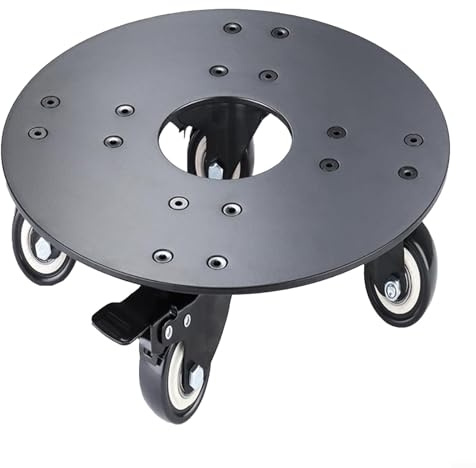 Support roulant en métal robuste pour plantes avec roulettes verrouillables pour grands pots de fleurs ronds, convient pour une utilisation en intérieur et en extérieur, mobilité fluide sur diverses