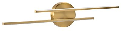 Beliani Moderne minimalistische LED-Spiegel-/Bilderleuchte für das Badezimmer mit Zwei horizontalen Armen aus Metall Acryl Gold Touques