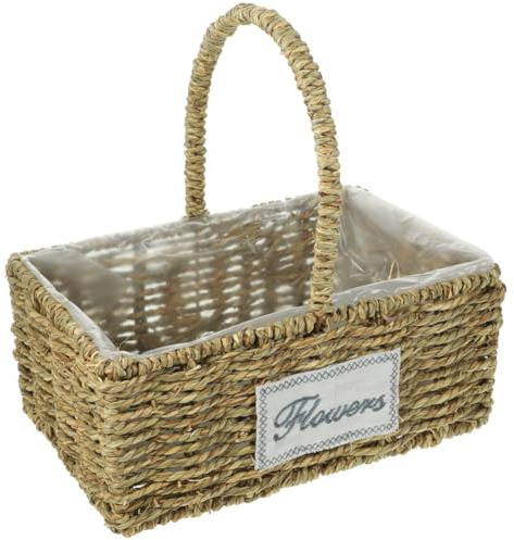 Flaroey Decorative Basket Grocery Basket Decorative Pot Desktop Basket to Weave Storage Basket Desktop Square Manual Basket