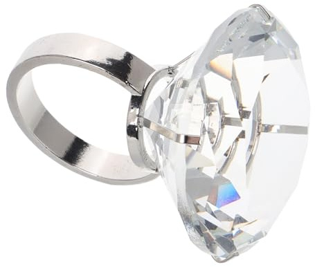 FRCOLOR Bague Géante Simulée pour Mariage Décoration Élégante Anneau Verre Transparent Accessoire Léger pour Festivités et Célébrations