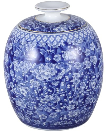 DIYEAH Teedose und Trockenen Lebensmitteln als Tischdekoration von Losem Tee Keramik im Chinesischen Stil 1050ml mit Deckel zur Luftdichten Aufbewahrung