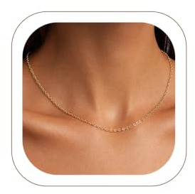 U7 Catenina Donna e Uomo Rolò Classica Sottile in Acciaio Inossidabile | Larghezza 1,4/2,5mm Lunghezza da 35-76cm +5cm regolabile; Materiale ipoallergenico e solido; Catenina per ricambio ciondolo