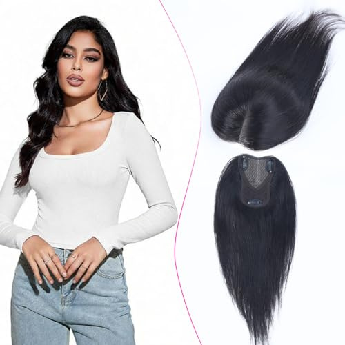 Haarteile für Frauen aus echtem menschlichem Haar Topper für schüttere Kronen unsichtbare Aufwertung handgeknotete Schweizer Spitzenbasis Haarteile ohne Pony realistische Haaransatzlinie Natürliche