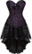 Jutrisujo Corset Bustier Robe Jupe Femmes Sexy Dentelle Lingerie Grande Taille Burlesque Violet M