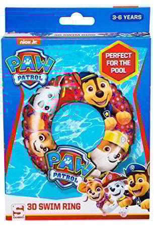 Paw patrol Nickelodeon Aufblasbarer Schwimmring für den Außenbereich, Pool-Schwimmer, Wasserspaß, Sommer, Strand, Spielzeug für Kinder, Mehrfarbig Nickelodeon