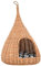 vidaXL Katzenhaus mit Kissen Naturweide Tipi Katzenkorb Katzenhöhle Katzenbett