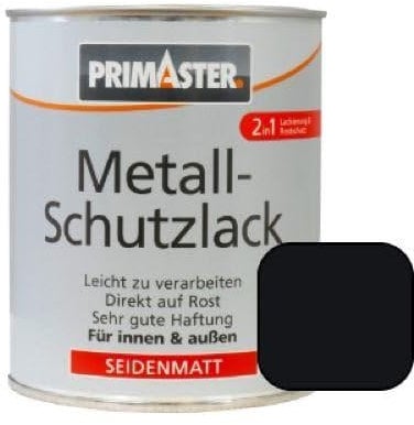 Primaster Metallschutzlack RAL 9005 750 ml tiefschwarz für Innen- und Außen Lack