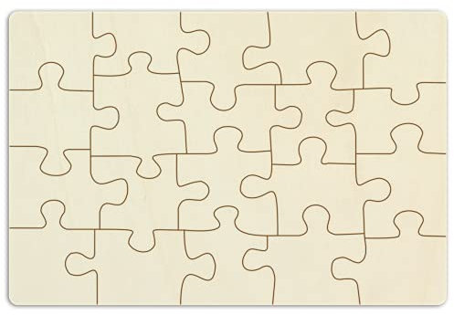 Holz-Puzzle zum Selbstgestalten und bemalen - 20 Teile, ca. 40 x 29 cm - personalisierbares Puzzle aus Schichtholz