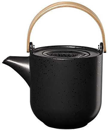 ASA coppa Teekanne mit Holzgriff kuro Porzellan 1l